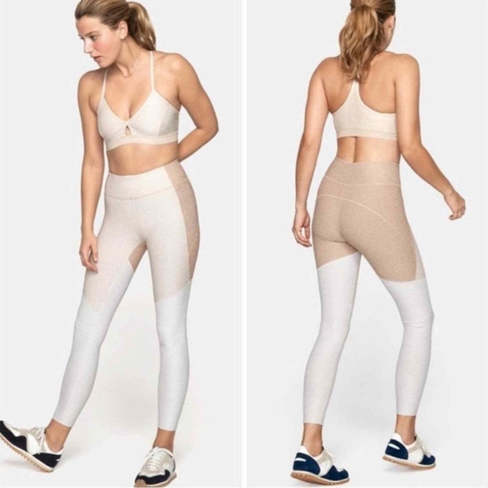 NWOT S Outdoor Voices 7/8 Tri Tone Desert Oatmeal Cloud Legging